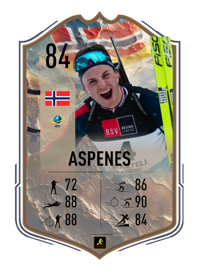 Sverre Aspenes - Martell 2025 European Championships Star - 3rd in the pursuit & Relay European Champion - Biathlon Cards